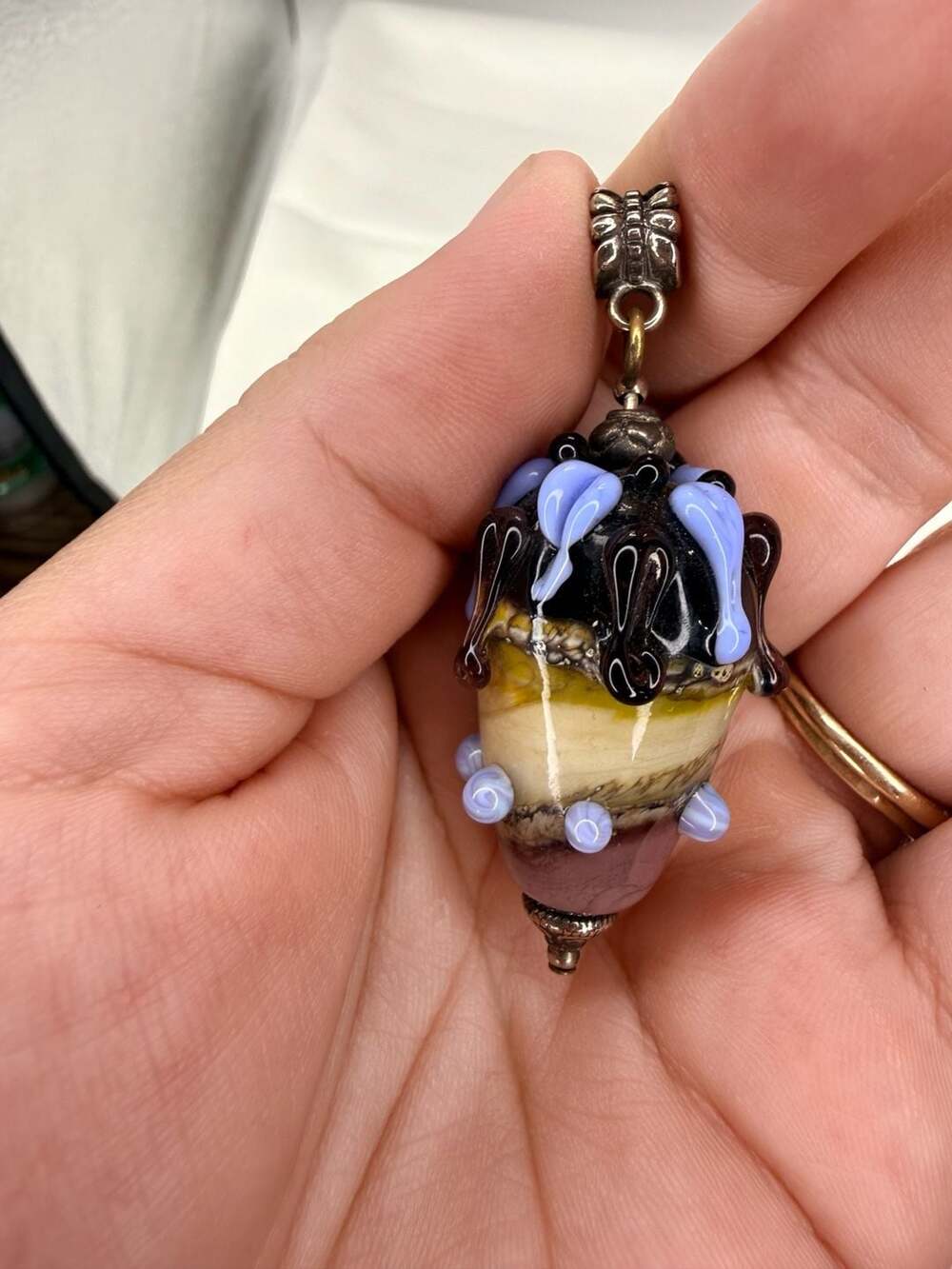 Artisan Lampwork Glass Drip Pendant Art Glass